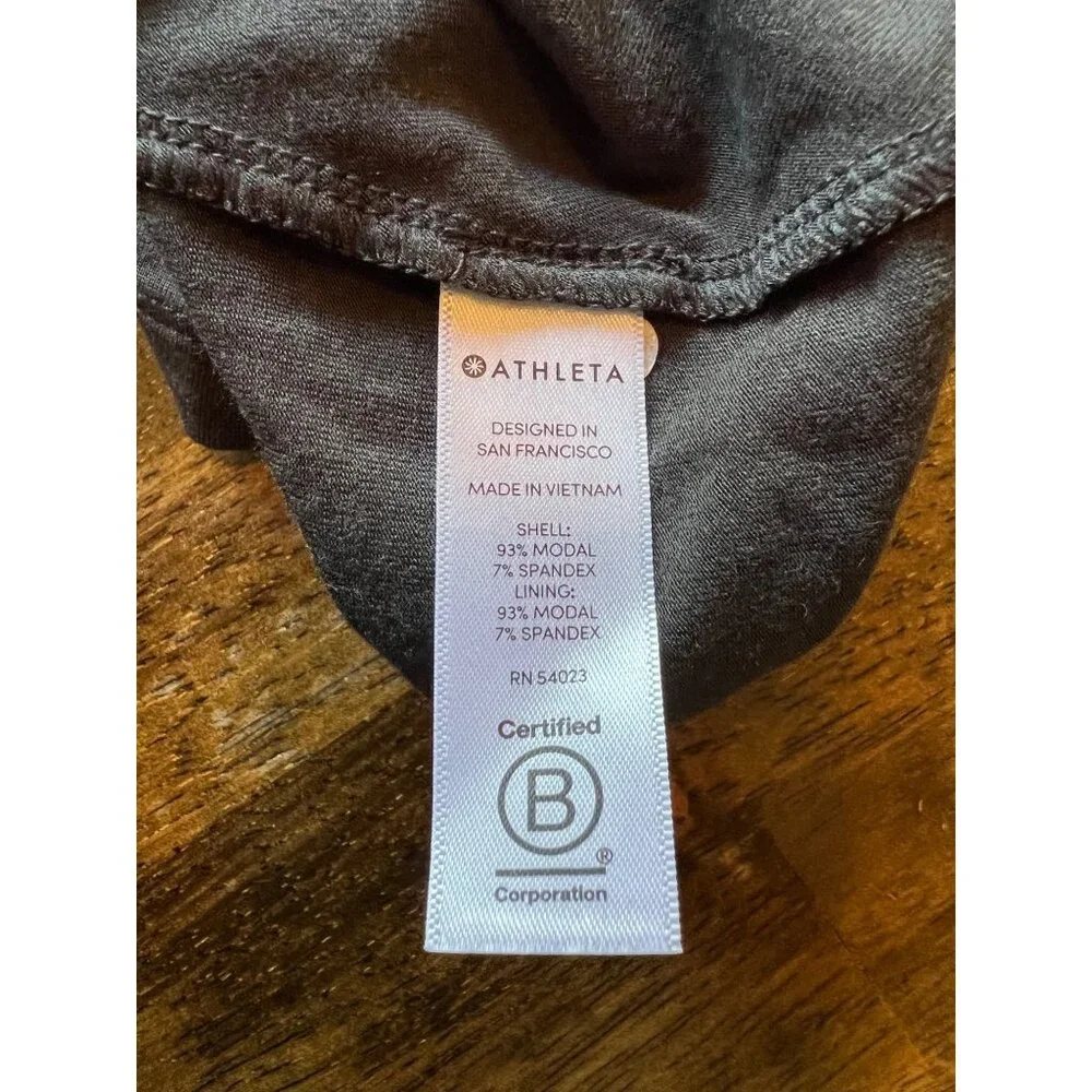 Athleta Side Rushed Grey Sleeveless Midi Length Dress Size Medium Tall - Picture 6 of 9